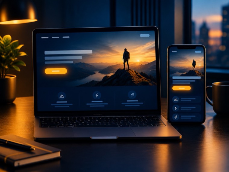 Landing page en computador y celular