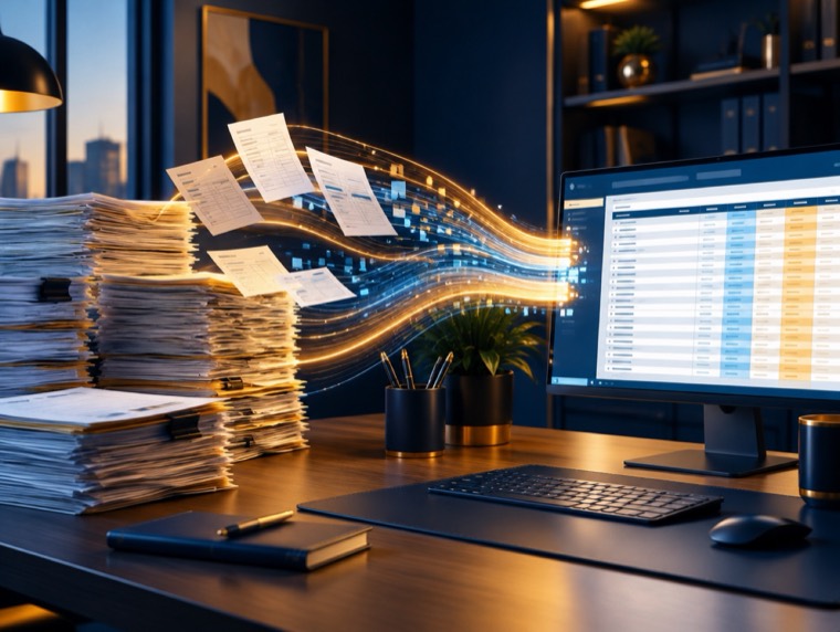 Documentos convirtiéndose en datos ordenados